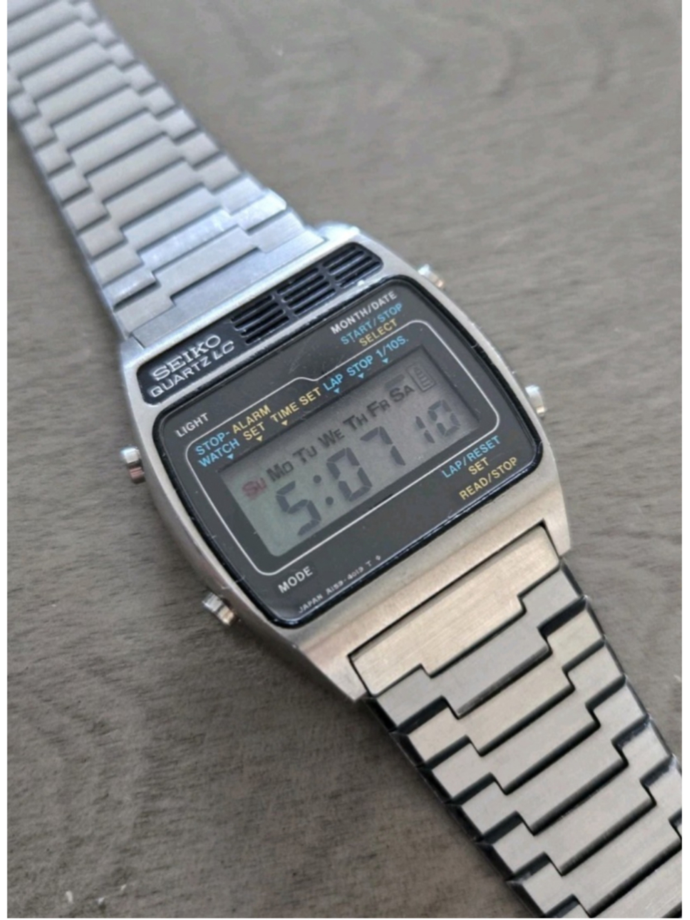 Rare Vintage Seiko LC A159-4019 FB001M Men's Digital LCD Watch James Bond Retro!